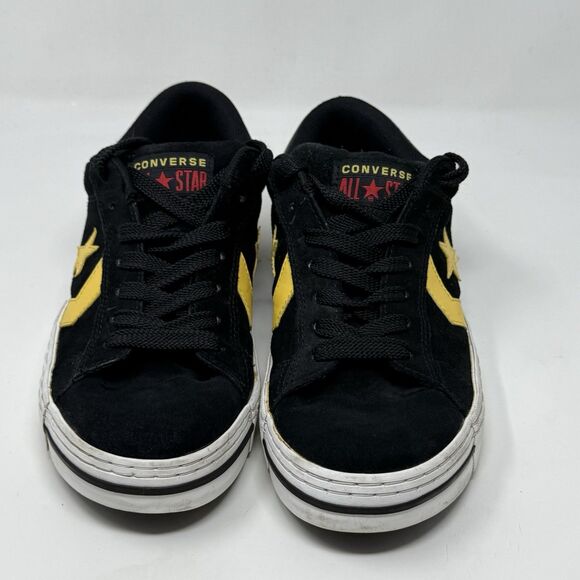 Converse One Star Pro Skate Sneakers Mens 10 Black Yellow Suede Fat Tongue Shoes - Picture 5 of 16